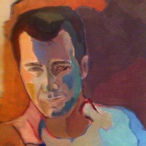 Hôtes et artistes en poitou - Clive Owen, huile sur toile