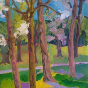 Hôtes et artistes en poitou - Le Parc de la Villaumaire 1, printemps, huile sur toile